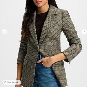 Garrison Dickey Jacket Grey/Blue/Green Houndstooth - Size 0